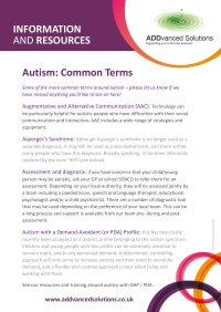 AS Autism - Common Terms